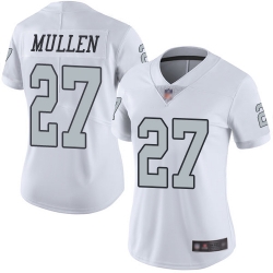 Raiders 27 Trayvon Mullen White Women Stitched Football Limited Rush Jersey