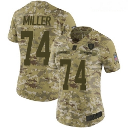 Raiders #74 Kolton Miller Camo Women Stitched Football Limited 2018 Salute to Service Jersey