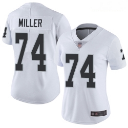 Raiders #74 Kolton Miller White Women Stitched Football Vapor Untouchable Limited Jersey