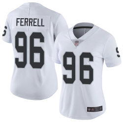 Raiders 96 Clelin Ferrell White Women Stitched Football Vapor Untouchable Limited Jersey