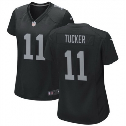 Women Las Vegas Raiders 11 Tre Tucker Black Stitched Jersey 28Run Small 29