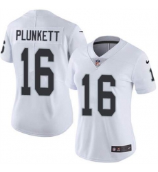 Women Las Vegas Raiders 16 Jim Plunkett White Vapor Untouchable Limited Stitched Jersey