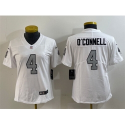 Women Las Vegas Raiders 4 Aidan O Connell White Color Rush Limited Stitched Jersey