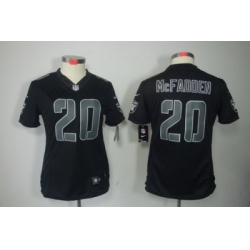 Women Nike NFL Oakland Raiders #20 Darren McFadden Black Jerseys[Impact Limited]