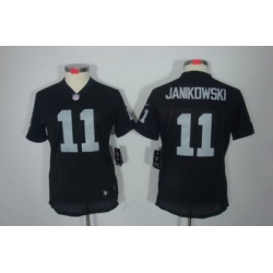 Women Nike Oakland Raiders #11 Sebastian Janikowski Black[Women Limited Jerseys]