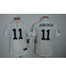 Women Nike Oakland Raiders #11 Sebastian Janikowski White(Women Limited Jerseys)