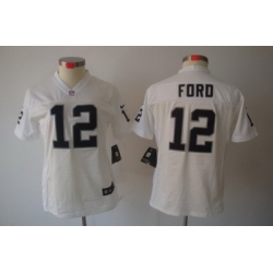 Women Nike Oakland Raiders 12# Ford White[Women Limited Jerseys]