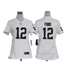 Women Nike Oakland Raiders #12 Jacoby Ford White Nike NFL Jerseys