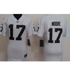 Women Nike Oakland Raiders #17 Denarius Moore White Nike NFL Jerseys