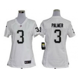 Women Nike Oakland Raiders #3 Carson Palmer White Nike NFL Jerseys