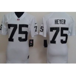 Women Nike Oakland Raiders #75 Stephon Heyer White Nike NFL Jerseys