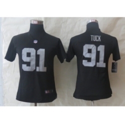 Women Nike Oakland Raiders #91 Tuck Black Jerseys