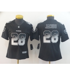 Women Nike Raiders 28 Josh Jacobs Black Arch Smoke Vapor Untouchable Limited Jersey