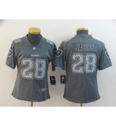 Women Nike Raiders 28 Josh Jacobs Gray Camo Vapor Untouchable Limited Jersey