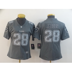 Women Nike Raiders 28 Josh Jacobs Gray Camo Vapor Untouchable Limited Jersey