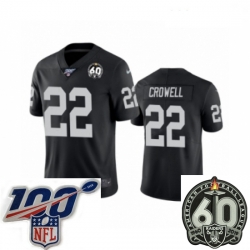 Women Oakland Raiders #22 Isaiah Crowell Black 60th Anniversary Vapor Untouchable Limited Player 100th Season Football Jersey