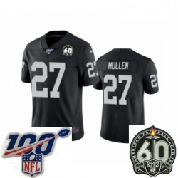 Women Oakland Raiders #27 Trayvon Mullen Black 60th Anniversary Vapor Untouchable Limited Player 100th Season Football Jersey