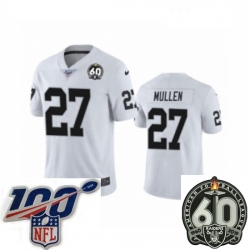 Women Oakland Raiders #27 Trayvon Mullen White 60th Anniversary Vapor Untouchable Limited Player 100th Season Football Jersey