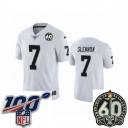 Women Oakland Raiders #7 Mike Glennon White 60th Anniversary Vapor Untouchable Limited Player 100th Season Football Jersey