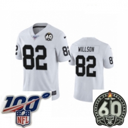 Women Oakland Raiders #82 Luke Willson White 60th Anniversary Vapor Untouchable Limited Player 100th Season Football Jersey