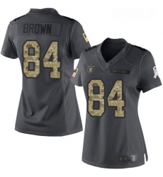 Womens Antonio Brown Limited Black Jersey Oakland Raiders Football 84 Jersey 2016 Salute to Service Jersey