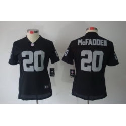 Womens Nike Oakland Raiders 20 McFADDEN Black(Women Limited Jerseys)