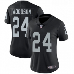 Womens Nike Oakland Raiders 24 Charles Woodson Elite Black Team Color NFL Jersey