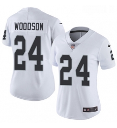 Womens Nike Oakland Raiders 24 Charles Woodson White Vapor Untouchable Limited Player NFL Jersey