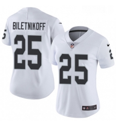Womens Nike Oakland Raiders 25 Fred Biletnikoff Elite White NFL Jersey