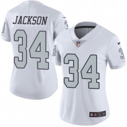 Womens Nike Oakland Raiders 34 Bo Jackson Elite White Rush Vapor Untouchable NFL Jersey