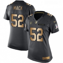 Womens Nike Oakland Raiders 52 Khalil Mack Limited BlackGold Salute to Service NFL Jersey