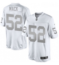 Womens Nike Oakland Raiders 52 Khalil Mack Limited White Platinum NFL Jersey