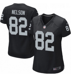 Womens Nike Oakland Raiders 82 Jordy Nelson Game Black Team Color NFL Jersey