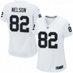 Womens Nike Oakland Raiders 82 Jordy Nelson Game White NFL Jersey