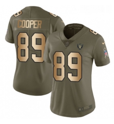 Womens Nike Oakland Raiders 89 Amari Cooper Limited OliveGold 2017 Salute to Service NFL Jersey