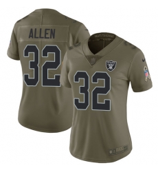 Womens Nike Raiders #32 Marcus Allen Olive  Stitched NFL Limited 2017 Salute to Service Jersey