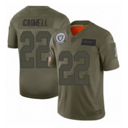 Womens Oakland Raiders 22 Isaiah Crowell Limited Camo 2019 Salute to Service Football Jersey