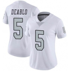 Women's Oakland Raiders#5 Divine Deablo White Color Rush Stitched Jersey