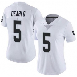 Women's Oakland Raiders#5 Divine Deablo White Vapor Untouchable Limited Stitched Jersey