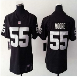 women New Raiders #55 Sio Moore Black Team Color NFL Elite Jersey