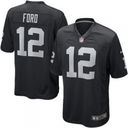 Nike Nfl Youth Oakland Raiders #12 Jacoby Ford Black Jerseys