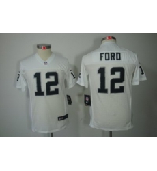 Nike Nfl Youth Oakland Raiders #12 Jacoby Ford White Color[Youth Limited Jerseys]