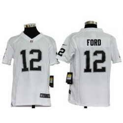 Nike Nfl Youth Oakland Raiders #12 Jacoby Ford White Jerseys
