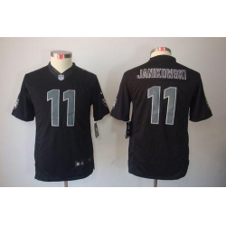 Nike Raiders #11 Sebastian Janikowski Black Impact Youth Stitched NFL Limited Jersey