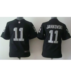 Nike Raiders #11 Sebastian Janikowski Black Team Color Youth Stitched NFL Elite Jersey