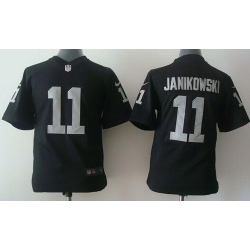 Nike Raiders #11 Sebastian Janikowski Black Team Color Youth Stitched NFL Elite Jersey