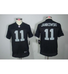 Nike Raiders #11 Sebastian Janikowski Black Team Color Youth Stitched NFL Limited Jersey