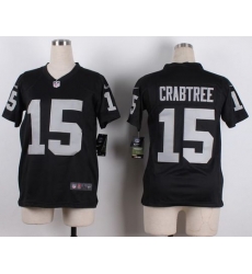 Nike Raiders #15 Michael Crabtree Black Team Color Youth Stitched NFL Elite Jersey