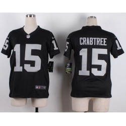 Nike Raiders #15 Michael Crabtree Black Team Color Youth Stitched NFL Elite Jersey