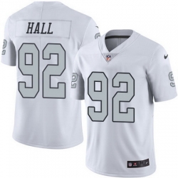 Nike Raiders #92 P J Hall White Youth Stitched NFL Limited Rush Jersey